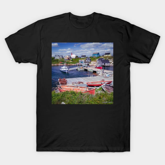 Old  Fishing Boats at Peggys Cove T-Shirt by kenmo